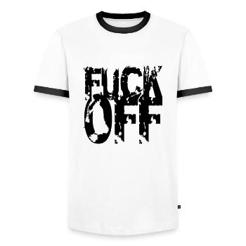 Foutre à imprimer - T-shirt contrasté Homme - blanc/noir - Devant - AI Model Female 172 light (172cm) & AI Model Male 178 dark (178cm)