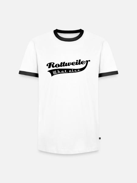 Rottweiler - Männer Kontrast-T-Shirt - Weiß/Schwarz