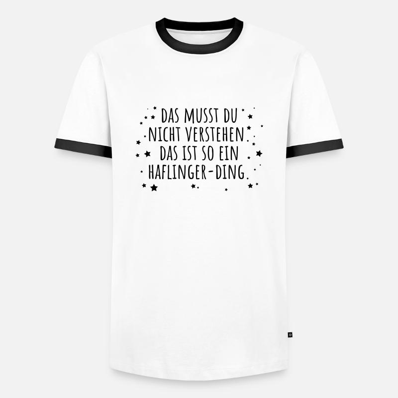 Haflinger-Ding - Männer Kontrast-T-Shirt - Weiß/Schwarz