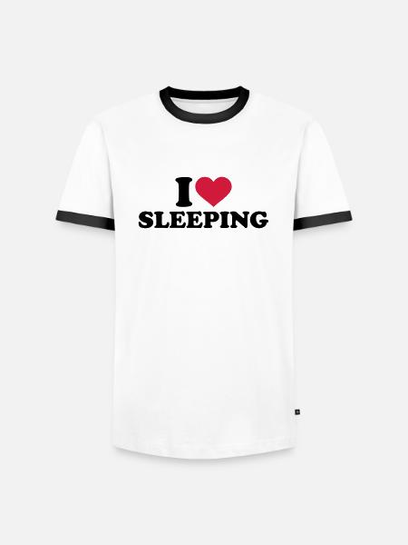 I love sleeping - Men's Ringer Shirt - white/black
