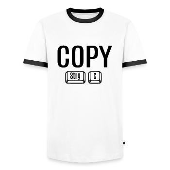Vater Mutter Kind Kopie Zwillinge Geschenkidee Fun - Männer Kontrast-T-Shirt - Weiß/Schwarz - Vorne - AI Model Female 172 light (172cm) & AI Model Male 178 dark (178cm)