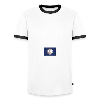 Virginia Beach - Men's Ringer Shirt - white/black - Front - AI Model Female 172 light (172cm) & AI Model Male 178 dark (178cm)