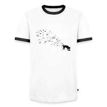 Hund Dreck - Männer Kontrast-T-Shirt - Weiß/Schwarz - Vorne - AI Model Female 172 light (172cm) & AI Model Male 178 dark (178cm)
