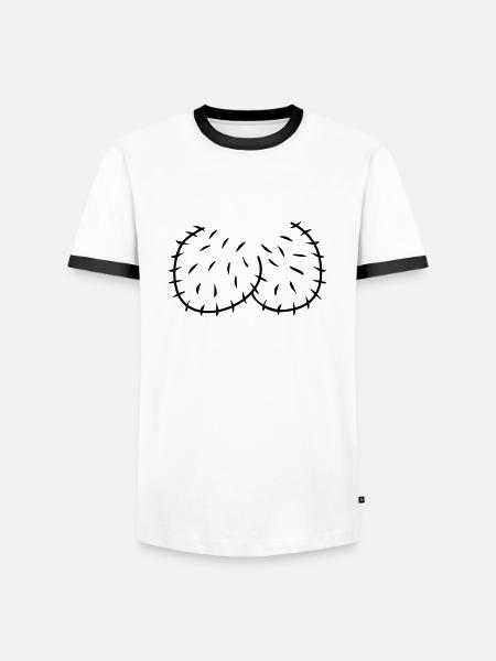 Hodensack - Scrotum - Männer Kontrast-T-Shirt - Weiß/Schwarz