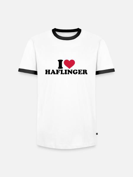 Haflinger - Männer Kontrast-T-Shirt - Weiß/Schwarz