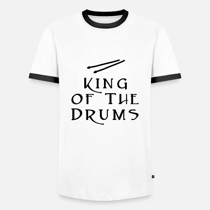 King Drums - Men's Ringer Shirt - white/black