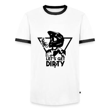 Dirt Bike - Männer Kontrast-T-Shirt - Weiß/Schwarz - Vorne - AI Model Female 172 light (172cm) & AI Model Male 178 dark (178cm)