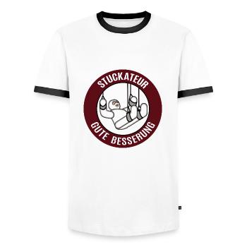 Gute Besserung Stuckateur Alles Gute Gesundheit - Männer Kontrast-T-Shirt - Weiß/Schwarz - Vorne - AI Model Female 172 light (172cm) & AI Model Male 178 dark (178cm)