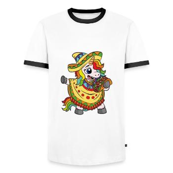Unicorn Tacos Cinco De Mayo Kids - Men's Ringer Shirt - white/black - Front - AI Model Female 172 light (172cm) & AI Model Male 178 dark (178cm)