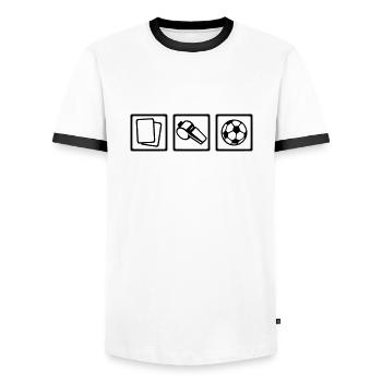 Referee - Men's Ringer Shirt - white/black - Front - AI Model Female 172 light (172cm) & AI Model Male 178 dark (178cm)