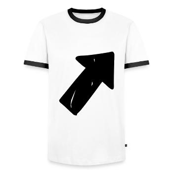 Arrow drawing sketch black - Men's Ringer Shirt - white/black - Front - AI Model Female 172 light (172cm) & AI Model Male 178 dark (178cm)
