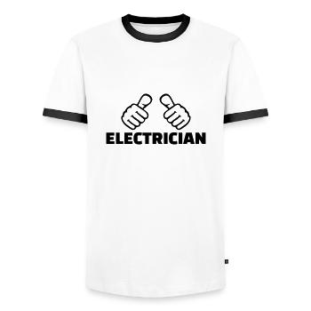 Électricien - T-shirt contrasté Homme - blanc/noir - Devant - AI Model Female 172 light (172cm) & AI Model Male 178 dark (178cm)