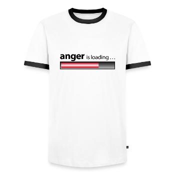 Meine Wut steigt - mein Zorn steigt - Männer Kontrast-T-Shirt - Weiß/Schwarz - Vorne - AI Model Female 172 light (172cm) & AI Model Male 178 dark (178cm)