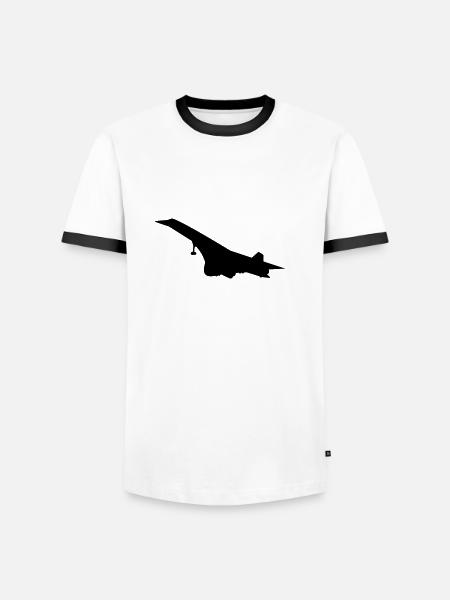 concorde - Männer Kontrast-T-Shirt - Weiß/Schwarz