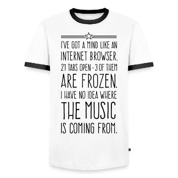 My mind is like an internet browser - Männer Kontrast-T-Shirt - Weiß/Schwarz - Vorne - AI Model Female 172 light (172cm) & AI Model Male 178 dark (178cm)