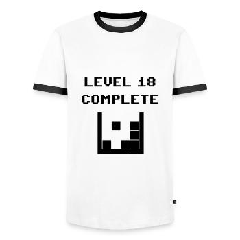 Level 18 complete (Steine) - Männer Kontrast-T-Shirt - Weiß/Schwarz - Vorne - AI Model Female 172 light (172cm) & AI Model Male 178 dark (178cm)