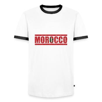 Maroc - T-shirt contrasté Homme - blanc/noir - Devant - AI Model Female 172 light (172cm) & AI Model Male 178 dark (178cm)