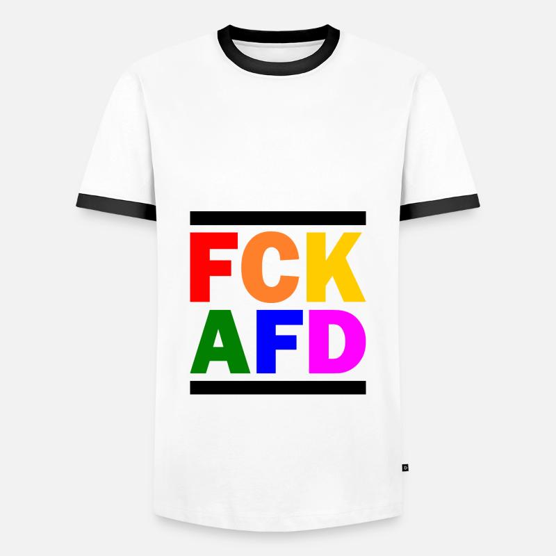 Fck afd - Männer Kontrast-T-Shirt - Weiß/Schwarz