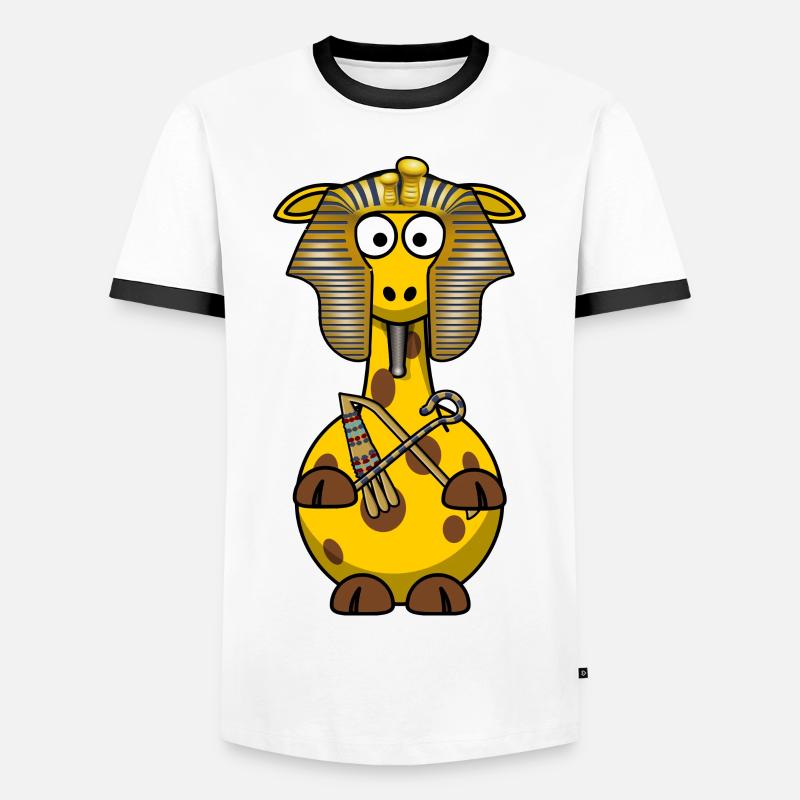 Giraffe Pharaoh - Men's Ringer Shirt - white/black