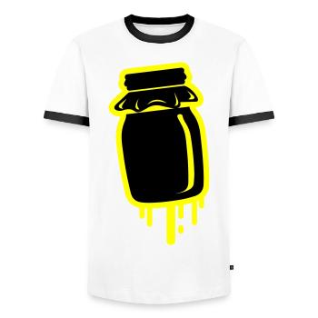 Honey symbol beekeeper - Men's Ringer Shirt - white/black - Front - AI Model Female 172 light (172cm) & AI Model Male 178 dark (178cm)