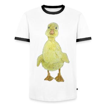 Duckling Chick - Men's Ringer Shirt - white/black - Front - AI Model Female 172 light (172cm) & AI Model Male 178 dark (178cm)