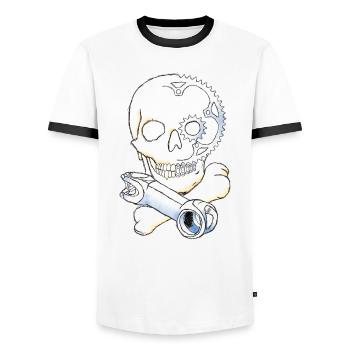 Sir Stemalot - T-shirt contrasté Homme - blanc/noir - Devant - AI Model Female 172 light (172cm) & AI Model Male 178 dark (178cm)