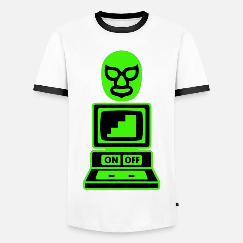 Computer Cult - Männer Kontrast-T-Shirt - Weiß/Schwarz