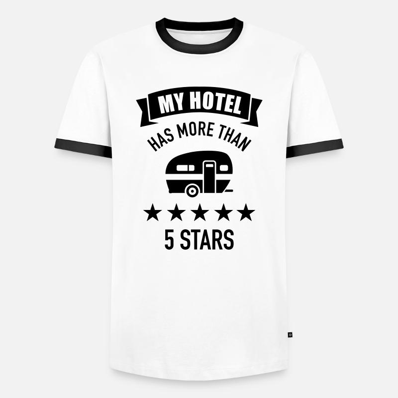 Wohnwagen - Männer Kontrast-T-Shirt - Weiß/Schwarz