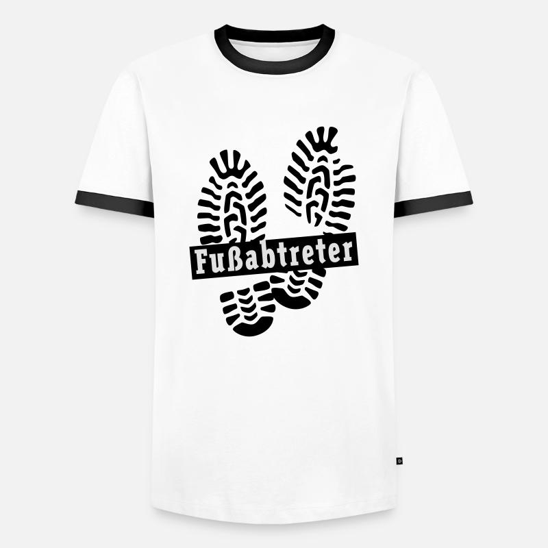Fußabtreter - Männer Kontrast-T-Shirt - Weiß/Schwarz