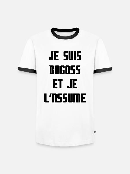 Bogoss et j'assume - T-shirt contrasté Homme - blanc/noir