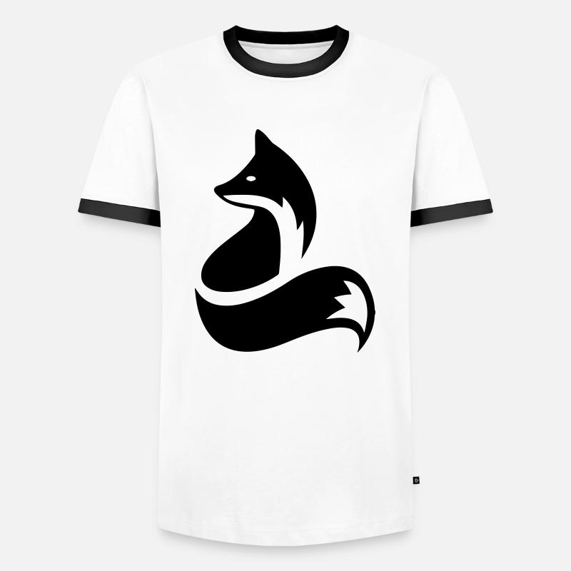 Fuchs - Männer Kontrast-T-Shirt - Weiß/Schwarz