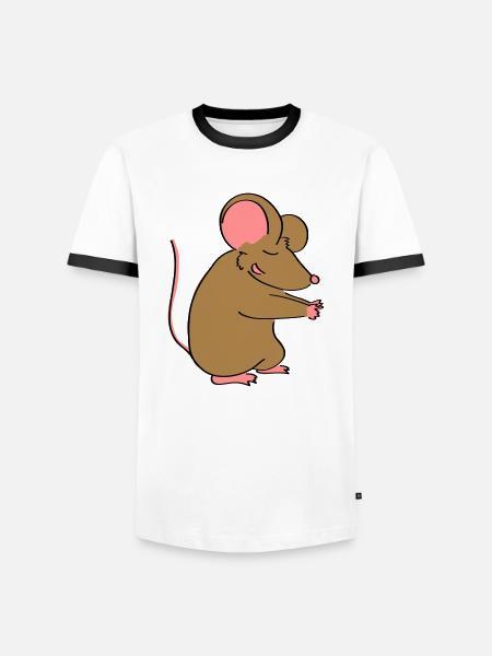 Mäusepaar Teil 2 - Männer Kontrast-T-Shirt - Weiß/Schwarz
