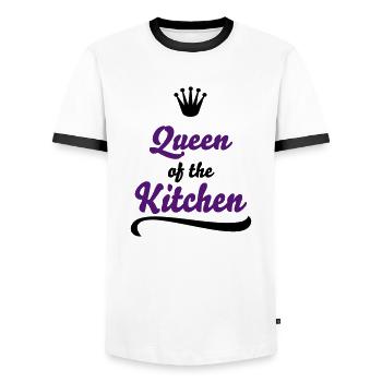 kochen - Männer Kontrast-T-Shirt - Weiß/Schwarz - Vorne - AI Model Female 172 light (172cm) & AI Model Male 178 dark (178cm)
