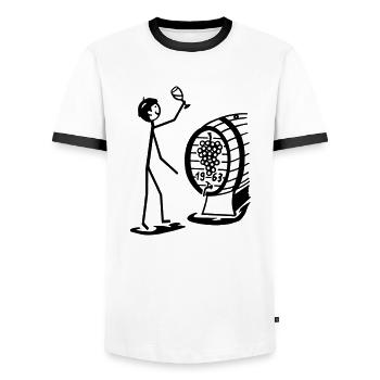 Winzer - Männer Kontrast-T-Shirt - Weiß/Schwarz - Vorne - AI Model Female 172 light (172cm) & AI Model Male 178 dark (178cm)
