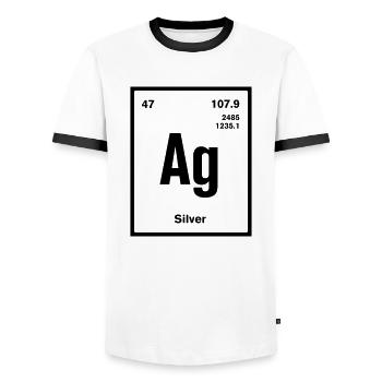 Silver Element im Periodensystem - Männer Kontrast-T-Shirt - Weiß/Schwarz - Vorne - AI Model Female 172 light (172cm) & AI Model Male 178 dark (178cm)