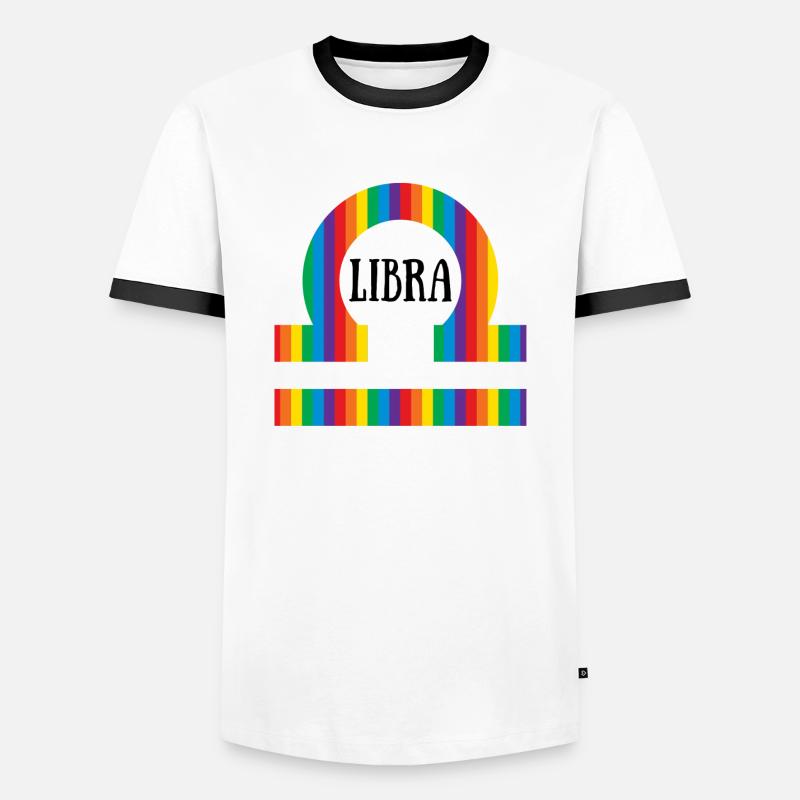 Libra Rainbow - Men's Ringer Shirt - white/black