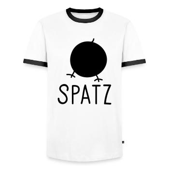 Spatz - Männer Kontrast-T-Shirt - Weiß/Schwarz - Vorne - AI Model Female 172 light (172cm) & AI Model Male 178 dark (178cm)