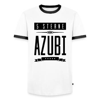5 sterne azubi - Männer Kontrast-T-Shirt - Weiß/Schwarz - Vorne - AI Model Female 172 light (172cm) & AI Model Male 178 dark (178cm)