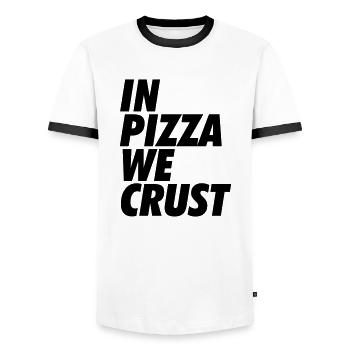 Pizza - T-shirt contrasté Homme - blanc/noir - Devant - AI Model Female 172 light (172cm) & AI Model Male 178 dark (178cm)
