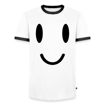 smile face - Männer Kontrast-T-Shirt - Weiß/Schwarz - Vorne - AI Model Female 172 light (172cm) & AI Model Male 178 dark (178cm)
