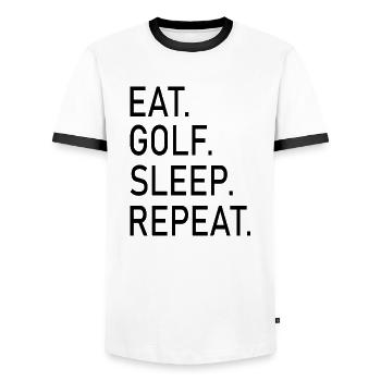 golf sport - Männer Kontrast-T-Shirt - Weiß/Schwarz - Vorne - AI Model Female 172 light (172cm) & AI Model Male 178 dark (178cm)