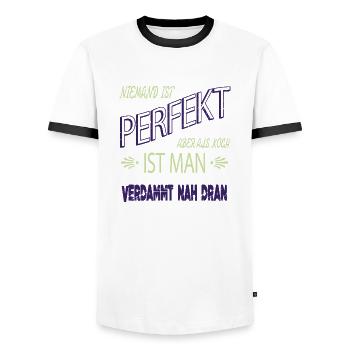 lustige sprüche bday cool weihnachten backen - Männer Kontrast-T-Shirt - Weiß/Schwarz - Vorne - AI Model Female 172 light (172cm) & AI Model Male 178 dark (178cm)