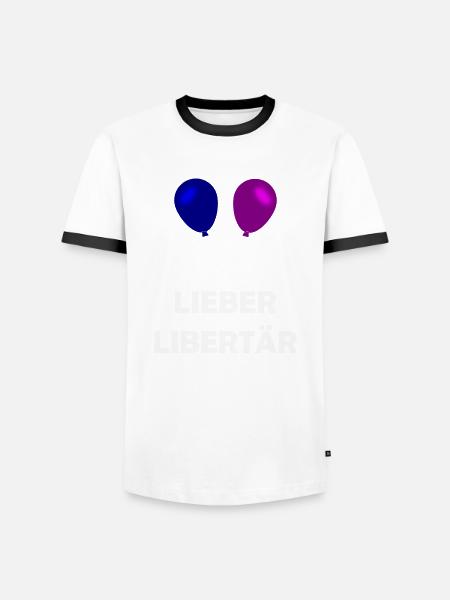 Lieber Libertär - Männer Kontrast-T-Shirt - Weiß/Schwarz