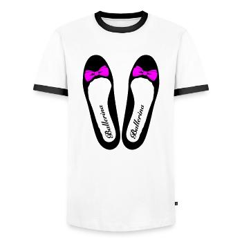 Ballerine 3 - T-shirt contrasté Homme - blanc/noir - Devant - AI Model Female 172 light (172cm) & AI Model Male 178 dark (178cm)