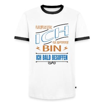 weihnachten humor schnaps saufen bierzelt zitat - Männer Kontrast-T-Shirt - Weiß/Schwarz - Vorne - AI Model Female 172 light (172cm) & AI Model Male 178 dark (178cm)
