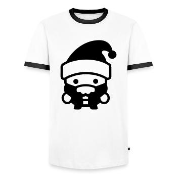 Petit père noel - T-shirt contrasté Homme - blanc/noir - Devant - AI Model Female 172 light (172cm) & AI Model Male 178 dark (178cm)