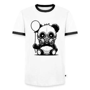 Pandamie - T-shirt contrasté Homme - blanc/noir - Devant - AI Model Female 172 light (172cm) & AI Model Male 178 dark (178cm)