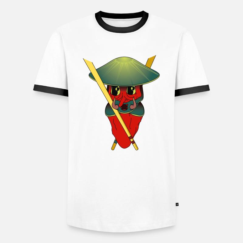 HECHT - Männer Kontrast-T-Shirt - Weiß/Schwarz