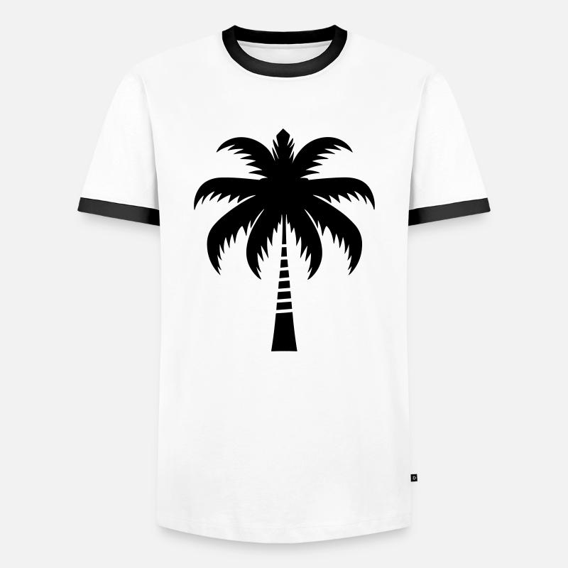 Palmen - Männer Kontrast-T-Shirt - Weiß/Schwarz