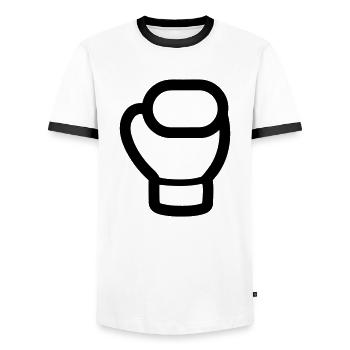 gant de boxe - T-shirt contrasté Homme - blanc/noir - Devant - AI Model Female 172 light (172cm) & AI Model Male 178 dark (178cm)